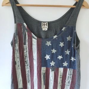 Haute Hippie Flag Tank Dark Grey